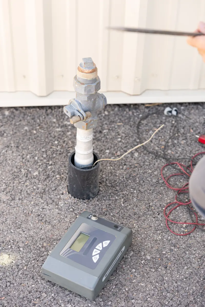 Acoustic leak detection on a water line in St. George, UT