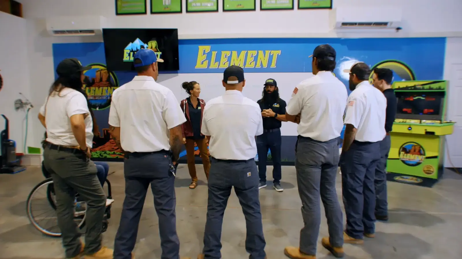 Element team briefing in branded office in St. George