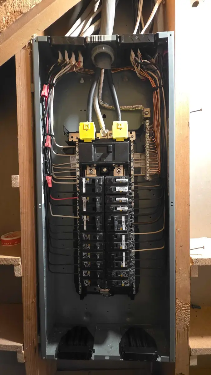 Open residential breaker panel in St. George, UT
